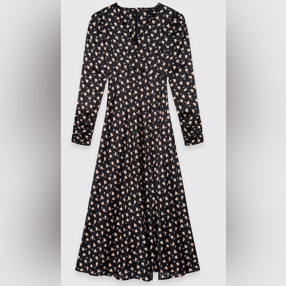 Maje Floral Romantic Midi Dress - Chic, Parisian, Feminine, Bohemian‎